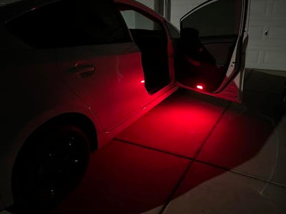 iJDMTOY Brillian Red 18-SMD Full LED Under Side Door Courtesy Lights Compatible with Toyota 2022-up Tundra, 2023-up Sequoia, Compatible with Lexus 2024-up GX550, Replace OEM Single LED Lamp - style: Red