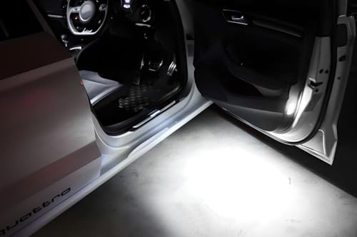 iJDMTOY Xenon White LED Footwell, Door Sill, Side/Under Door Lights, Compartment Glove Box or Trunk Cargo Lights, Compatible With Audi A1 A3 A4 A5 A6 A7 A8 Q3 Q4 Q5 Q7 Q8 - style: White