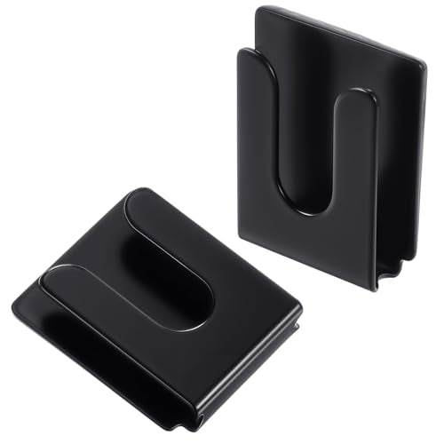 Mabor 2Pcs Radio Microphone Hanger with Adhesive Back, CB Mic Holder Mount, Black Metal Car Mic Hanger, Universal Radio Mic Clip Holder for Cars Homes Offices 36 x 30 x 9 mm