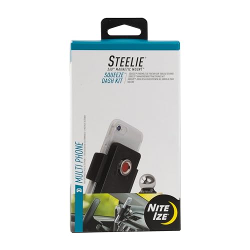 Nite Ize Steelie Squeeze Dash Kit - Magnetic Cell Phone Holder for Car Dashboard - Adjustable Phone Holder for Cars - Compatible with Apple MagSafe iPhones & Accessories - style: Squeeze