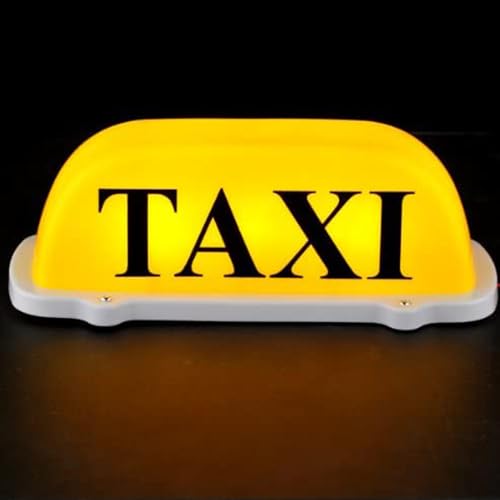 Taxi Sign USB Rechargeable Battery Taxi Top Light Roof Taxi Driver Sign with Magnetic Base Waterproof Taxi Sign Light Yellow