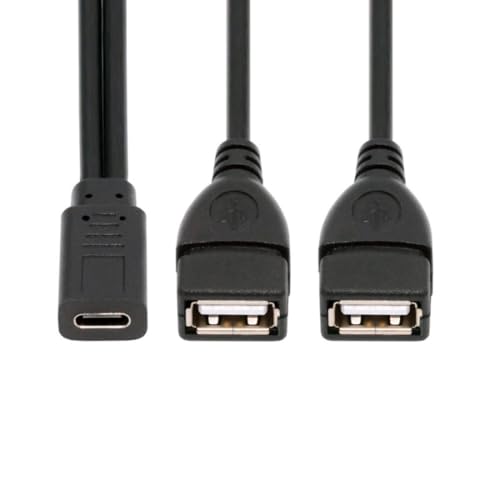 chenyang USB C Splitter Multi Charging Cable,USB C 1 to 2 USB Charge Extension Cable Supports Charging Two Devices at The Same Time 0.98FT/0.3M - style: Mini USB 1 to 2 USB