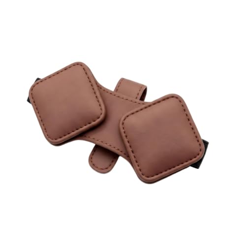 Sunglass Holder for Car Visor, Leather Eyeglasses Double Clip, Multifunctional Ticket Card Clip, Universal Auto Visor Organizer Accessories (Brown) - color: Browm