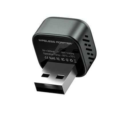 Ultra Mini Wireless CarPlay Adapter for iPhone ＆Android – 2026 Next-Gen 2 in 1 Wireless CarPlay ，5s Auto Reconnect, One-Click Switch for Two Phones, 5.8GHz WiFi+Bluetooth5.4，Adapter Stable & No Lag