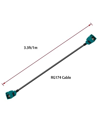 Fakra Z Cable Fakra Z Female to Fakra Z Female RF Coax Cable 3.3ft/1m Fakra Z Female Vehicle Car Antenna Extension Cable RG174 for Car Stereo GPS Navigation - size: 3.3ft/1m