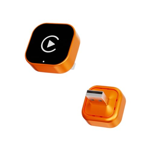 Wireless CarPlay Adapter, 2026 Upgraded Wired to Wireless for Apple CarPlay & Android Auto, 2-in-1 Mini USB, Plug-and-Play Stable Connection (Orange) - color: Orange