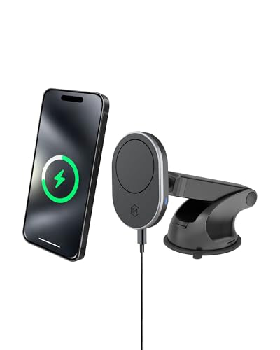 MagSafe 15W Fast Wireless Car Charger Suction Cup Phone Mount - style: Magsafe Wireless Charger Suction Cup Mount (Ver 2.0)