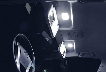 iJDMTOY (2) Super Bright 6-SMD 29mm 6614F LED Replacement Bulbs For Car Sun Visor Vanity Mirror Lights, Xenon White