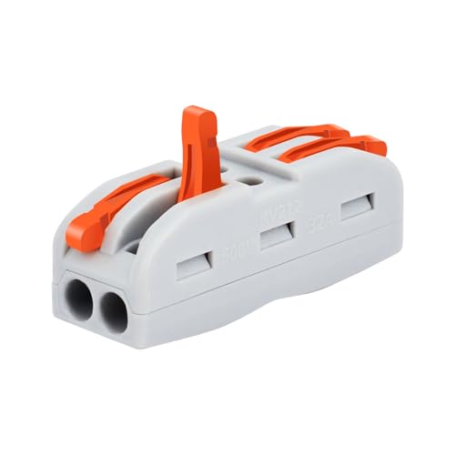 Nineleaf 120PCS 2 Pin Wire Connectors, Quick and Easy Lever Nut Electrical Connectors, Reusable for 28–12 AWG Cables, Compact Electrical Connectors for Household Wiring, Safe and Reliable - color: CONN-2, size: 120PCS