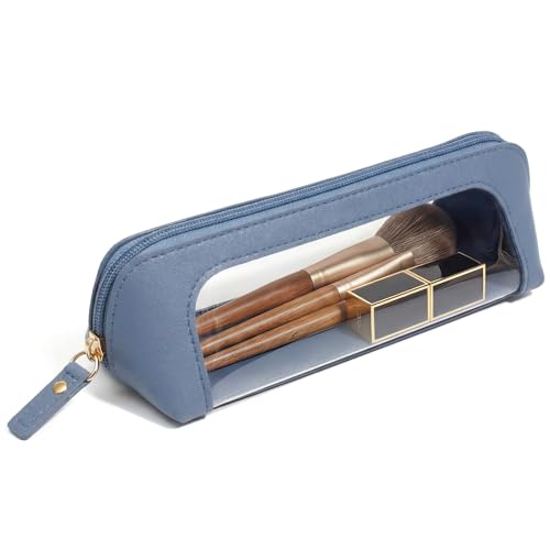 LETGO Clear Makeup Bag for Kids,Cute Makeup Bag for Women(Slim, Blue) - color: Blue, style: Slim