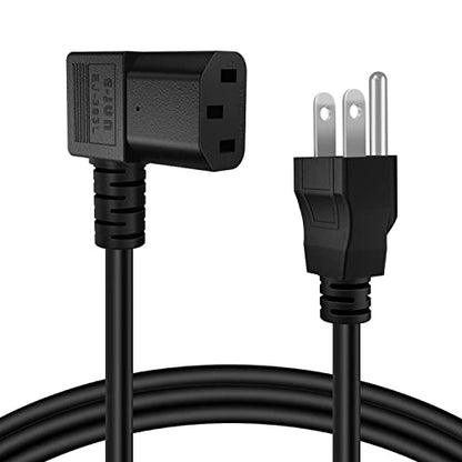 TNP Universal 90 Degree Power Cord NEMA 5-15P to IEC320 C13 Power Cord UL 15A 125V 18AWG Right Angle Computer Power Cable Heavy Duty NEMA to IEC Cable Plug for TV, PC, Computer, Printer (15 Ft, Black) - size: 15FT