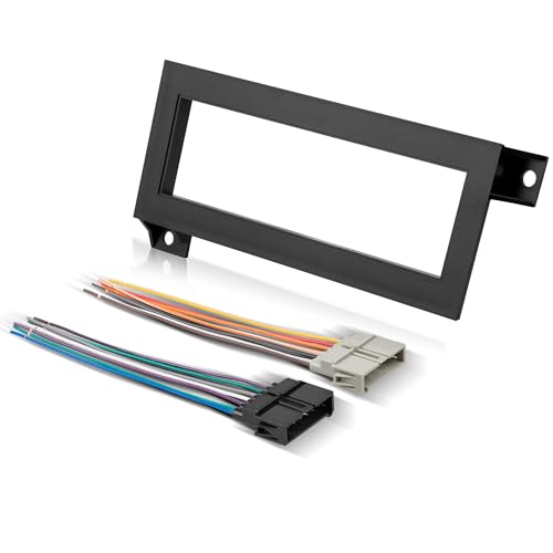 NuIth Single Din Radio Installation Dash Kit W/Radio Wiring Harness for 1974-2003 Chrysler/Dodge/Jeep, Single Din Radio Mounting Plate for Aftermarket Radio Mounting (Dash KIT W/Radio Wire)
