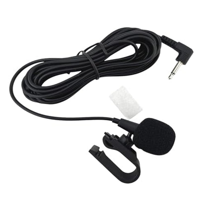 3.5mm Microphone Compatible Replacement for Alpine CDA CDE ILX INE INA UTE X-Series Car Stereo Receiver - Clip-On Dash Mic for Bluetooth Voice Control and Clear Call Audio with 9FT Cable