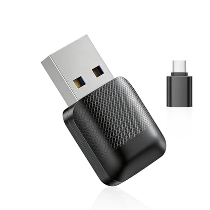 DUAIU Wireless CarPlay Adapter for iPhone & Android Auto – Mini Plug & Play Car Play No Delay, Dual-Band 2.4G/5G, Auto Reconnect, Converts Wired to Wireless for 2018+ Cars, USB-A & USB-C