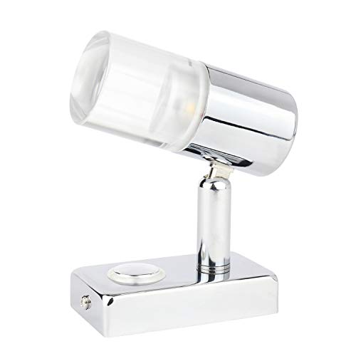 LIGHTEU RV Reading Light 12V Bedside,Designed for Reading, Boat, Yacht, and Caravan, Motorhome,Touch Switch Dimmable Warm(Chrome 1x A2) - color: Chrome A2