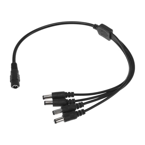 Universal Car Reverse Rear View Parking Camera Video Cable 4 in 1 DC Backup Camera Video Cable Extension for Monitor and Backup Black 0.37M
