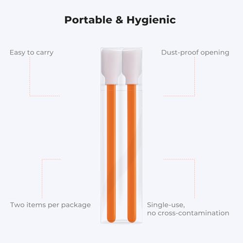 K&F CONCEPT 200 Foam Cleaning Swabs,for Electronics,Camera,Deep Cleaning - size: 200PCS