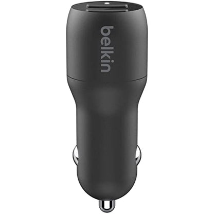 Belkin 24 Watt Dual USB Car Charger - 2 12W USB A Ports with Fast Charging for Apple iPhone 14, 14 Pro, 14 Pro Max, iPhone 13, 13 Pro, 13 Pro Max, Samsung Galaxy, AirPods & More - USB-C Charger - size: 24W (Pack of 2), style: Standalone