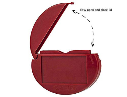 Vehicle Business Card Bin with Lid Holds 3.5" x 2" Contact Information Cards Stick On Advertising Box Red Plastic On The Go Caddy by Marketing Holders - color: Red
