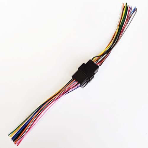 16 Pin Universal ISO Car Radio Wiring Harness Adapter - Plug and Play Power Speaker Wire Connector for Aftermarket Stereo Head Unit Installation