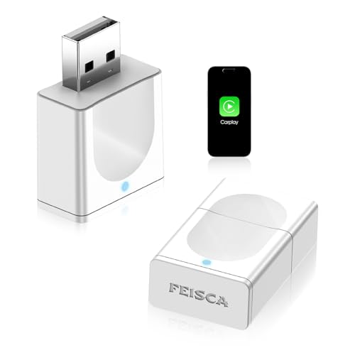 Wireless Carplay Adapter for iPhone, Convert Wired to Apple Carplay Wireless Adapter, Mini Size with Bluetooth 5.3 WiFi 5.8 GHz, Plug and Play, Connection Stable No Delay, White - color: White
