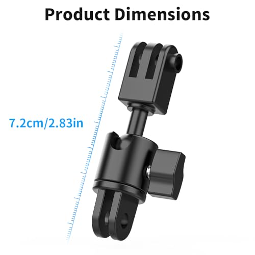 Aluminum 360 Degree Rotation Camera Swivel Mount, Vertical Metal Bracket Adapter Compatible with GoPro Hero 13/12/11/10, DJI Action 6/5 Pro/4, Sony and Other Action Cameras (Adjustable Adapter Mount) - color: adjustable adapter mount