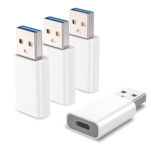 MOSWAG USB-C to USB Adapter, 5Gbps, 3A, MagSafe, iPhone, Galaxy, 4 Pack - color: White, size: 4 pack