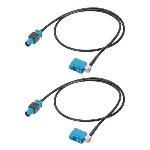 uxcell 2Pcs Antenna Extension Cable, 1.6ft/0.5m Longer Fakra-Z Male to Right Angle Fakra-Z Female RF Coax Cable for Car Stereo Head Unit GPS Navigation FM AM Radio RG174 - size: 1.6ft/0.5m
