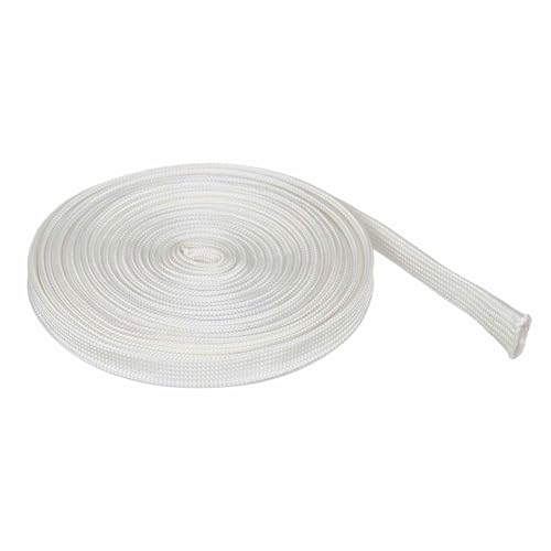 HARFINGTON Braided Sleeving 6.6ft x 5/16" High Temp Fiberglass Braid Cable Sleeve for Automotive Home Office Cables Video Cord Management Cable Protection - size: 6.6ft x 5/16"