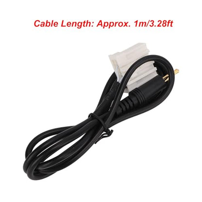 Aramox Car Aux Audio Cable, 1m Long AUX Audio Input Adapter 3.5mm Clear Sound Black Replacement for 2 3 5 6 MX5 RX8 Music Player