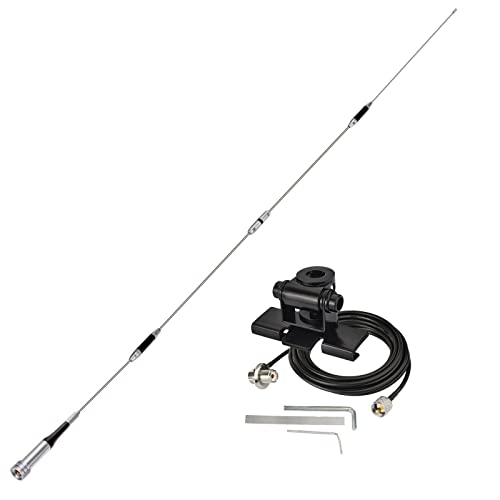 Bingfu High Gain 62inch Mobile Ham Radio Antenna VHF UHF Dual Band - color: Lip Mount Antenna Kit 62inch