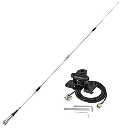 Bingfu High Gain 62inch Mobile Ham Radio Antenna VHF UHF Dual Band - color: Lip Mount Antenna Kit 62inch