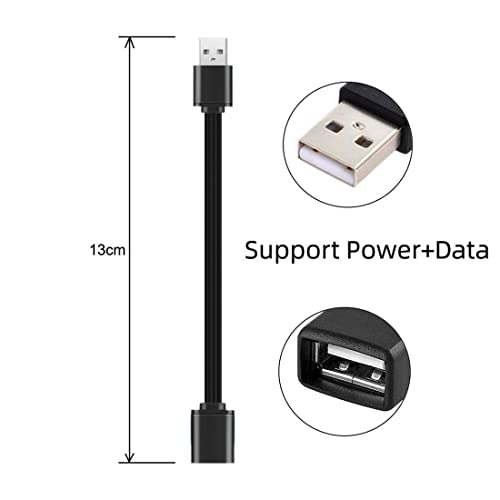 chenyang USB 2.0 Short Flat Cable, USB 2.0 Type A Male to Female 4 Wires 5V 2A Charge Data Extension Silicone Cable 4 Wires 30AWG 13cm - style: USB 2.0 Type-A Male to Female