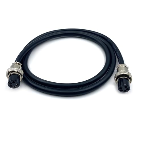 16.4ft GX16 5 Pin Cable Double Female Head Aviation Cordset, GX16 5Pin Panel Mount Circular Metal Aviation Connector Adapter Female to Female Cable 20AWG (5Meter) - size: 16.4ft