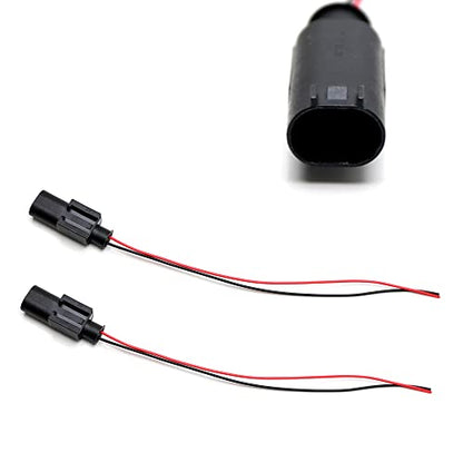 iJDMTOY Pair OE-Spec 2-Pin MQS 1-967570-1 Male End Side Marker, Parking Lamp, GPS, Sensor Connectors/Sockets w/ 5-Inch Pigtails Compatible With European Cars