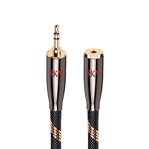 SKW Durable AUX Extension Cord, Pure Audio Transmission, 3.5mm Aux Jack Audio Extension Cable, Double Shielded Braided Male to Female Aux Adapter 4.9ft/1.5m - size: 4.9ft (1.5m)