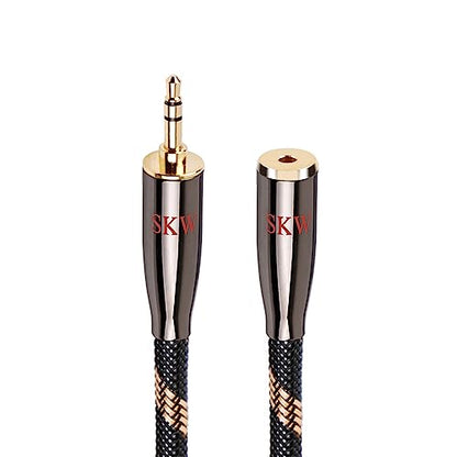 SKW Durable AUX Extension Cord, Pure Audio Transmission, 3.5mm Aux Jack Audio Extension Cable, Double Shielded Braided Male to Female Aux Adapter 6.5ft/2m - size: 6.5ft (2m)
