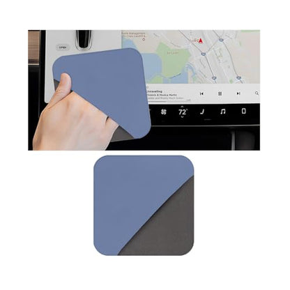 Car Screen Cleaner, Square Microfiber Vehicle Touchscreens Cleaning Cloth, Foldable Scratch-Free Auto Screen Cleaning Wipe, Universal Fit (Blue Gray) - color: Blue Gray