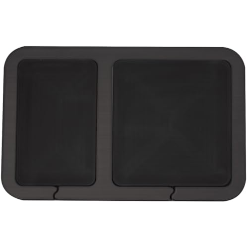 2-Pocket Dashboard Organization Pad for Boats, Peel and Stick Double Compartment Foam Dash Pad for keys, fishing tools, smartphones, pump out tokens (Charcoal + Black) - color: Charcoal + Black