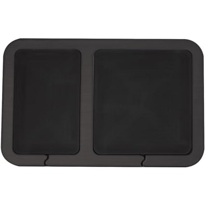 2-Pocket Dashboard Organization Pad for Boats, Peel and Stick Double Compartment Foam Dash Pad for keys, fishing tools, smartphones, pump out tokens (Charcoal + Black) - color: Charcoal + Black