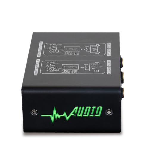 XLR-BOX Dual Channel Audio Noise Isolator/Buzz Canceller Does Not Affect Bass，Aluminum Housing Grounding Loop Noise RCA Isolator, Suitable for HiFi Stereo Home Theater Car Audio Players RCA/XLR/6.35