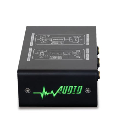 XLR-BOX Dual Channel Audio Noise Isolator/Buzz Canceller Does Not Affect Bass，Aluminum Housing Grounding Loop Noise RCA Isolator, Suitable for HiFi Stereo Home Theater Car Audio Players RCA/XLR/6.35