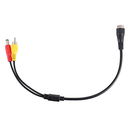 X AUTOHAUX 2pcs Car Camera Adapter 4 Pin to RCA Adapter M12 4-Pin Male to RCA AV DC Male Connector Wire Monitor Video Cable Adapter