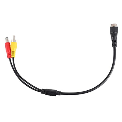 X AUTOHAUX 2pcs Car Camera Adapter 4 Pin to RCA Adapter M12 4-Pin Male to RCA AV DC Male Connector Wire Monitor Video Cable Adapter