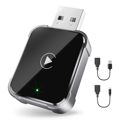 Wireless CarPlay Adapter for iPhone, 2025 Upgrade Wired Carplay to Wireless, Low Latency, Long-Term Stability, Plug & Play, Mini Apple CarPlay Dongle, USB A/C, Works with 1000+ Car Models, Black