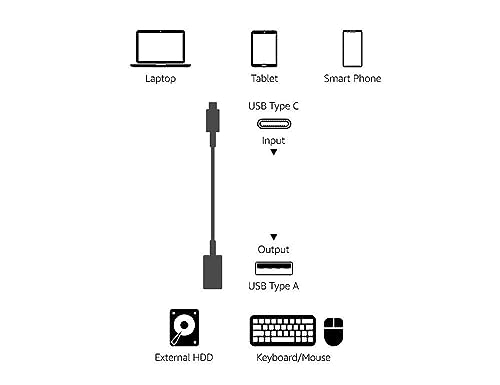 Amazon Basics USB 3.1 USB-C to USB-A Female Adapter Cable Converter, 5Gbps High-Speed, USB-IF Certified, Fast Transfer, Portable, for Laptops, Tablets, Phones (iPhone 16/15), Black - color: Black
