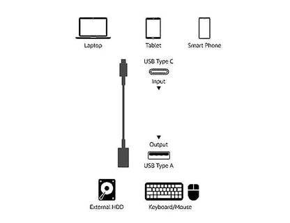 Amazon Basics USB 3.1 USB-C to USB-A Female Adapter Cable Converter, 5Gbps High-Speed, USB-IF Certified, Fast Transfer, Portable, for Laptops, Tablets, Phones (iPhone 16/15), Black - color: Black