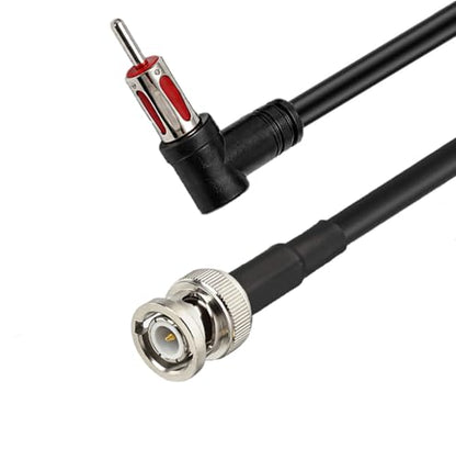 BNC Male to AM/FM Male Right Angle Adapter 20 inches Pigtail Jumper RF coaxial Cable for Radio Antenna - color: AMFM R/A to BNC Male