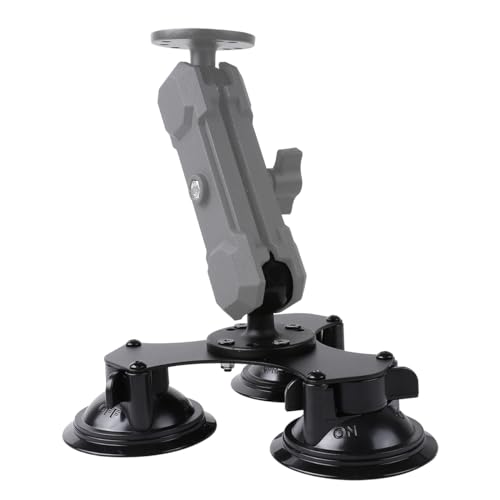 Triple Suction Cup with 1.5" / 38mm Ball, Heavy Duty 3 Suction Car Mount Base Compatible with RAM Mounts and Other C Size Double Socket Arm - size: Triple Suction Cup w/o Arm