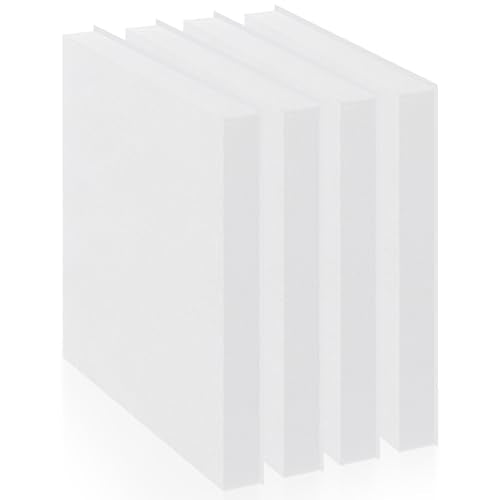 4 Pcs 1" Thick Foam Padding Sheet with Adhesive Backing Closed Cell - color: White, size: 1 Inch Thick, 6 x 6 Inches